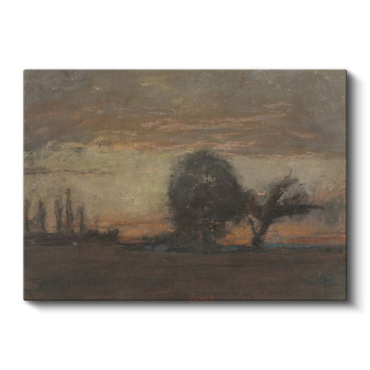 George Inness - Günbatımı Manzarası Kanvas Tablo