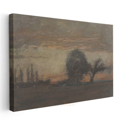 George Inness - Günbatımı Manzarası Kanvas Tablo