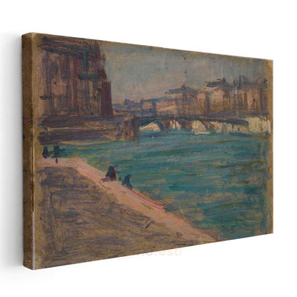 Claude Monet - Seine Nehri Üzerinde Köprü Kanvas Tablo