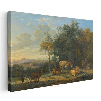 Karel Dujardin - Çiftlik Hayvanları Kanvas Tablo
