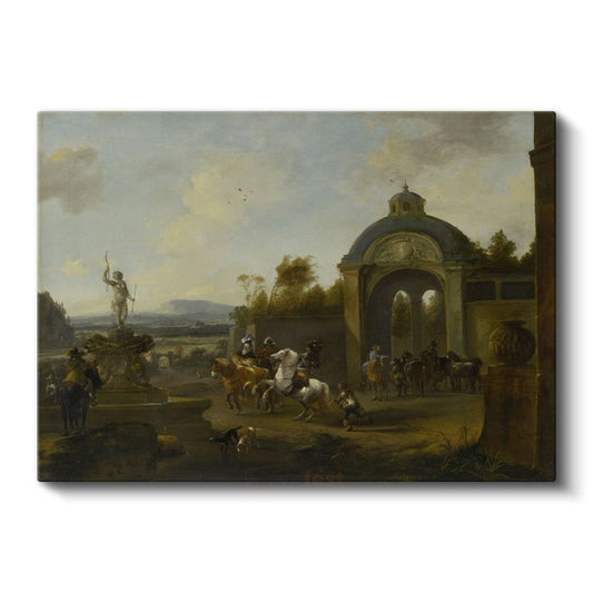 Philips Wouwerman - Av Sahnesi Kanvas Tablo