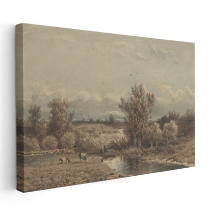 Théodore Rousseau - Kırsal Manzara Kanvas Tablo