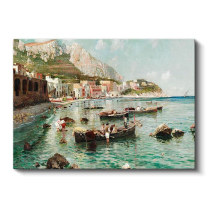 Federico Nerly - Capri Kıyıları Kanvas Tablo