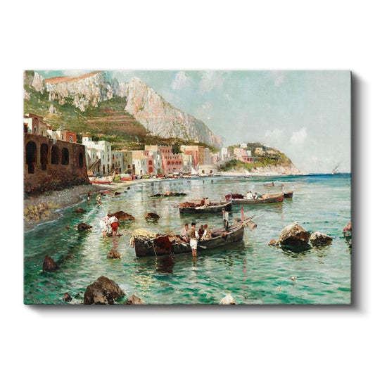 Federico Nerly - Capri Kıyıları Kanvas Tablo
