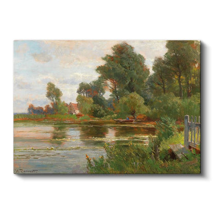 Henri Harpignies - Nehir Kıyısı Kanvas Tablo