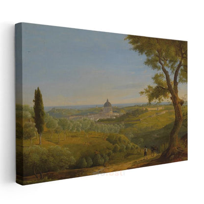 Claude Lorrain - Roma Kırsalı Manzarası Kanvas Tablo