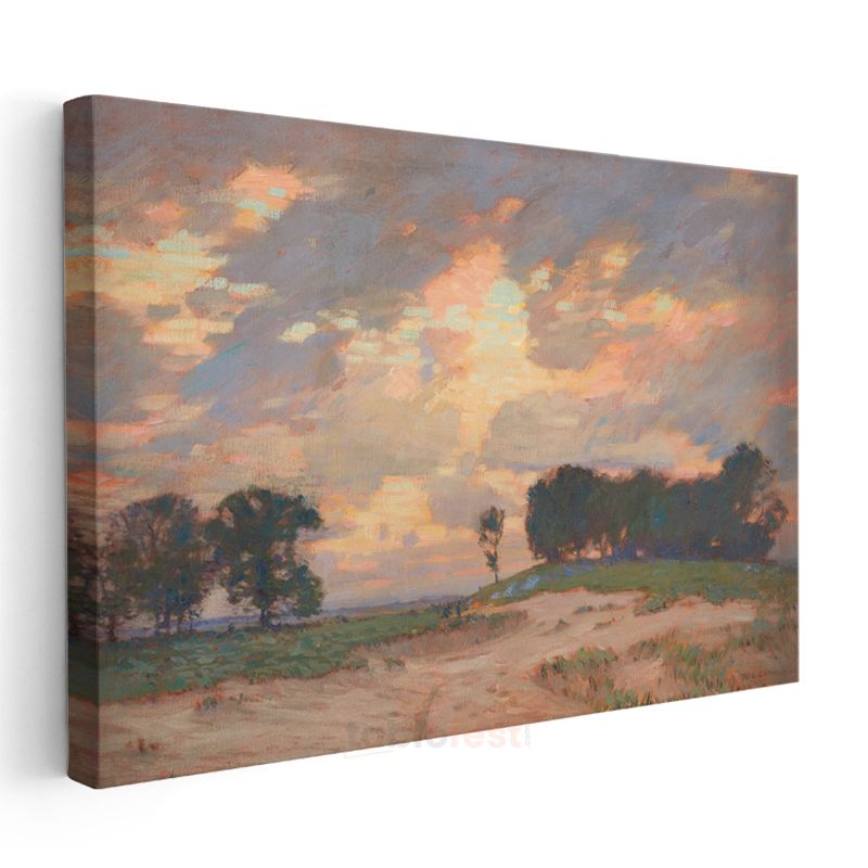 Charles Courtney Curran - Günbatımı Manzarası Kanvas Tablo