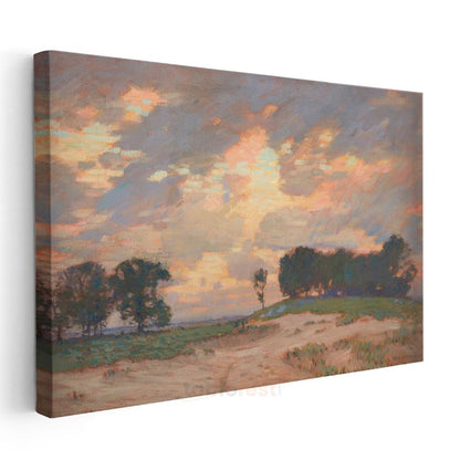 Charles Courtney Curran - Günbatımı Manzarası Kanvas Tablo