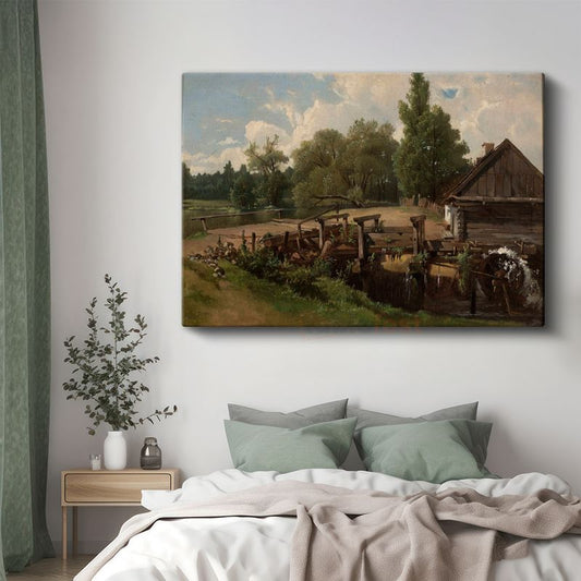 Ivan Shishkin - Kır Evi ve Değirmen Kanvas Tablo