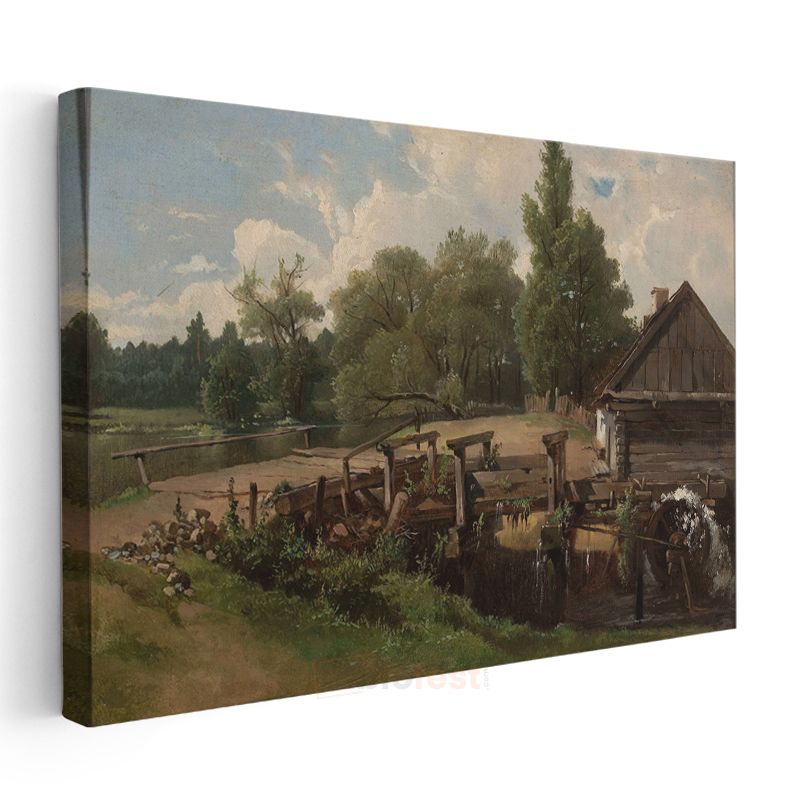 Ivan Shishkin - Kır Evi ve Değirmen Kanvas Tablo