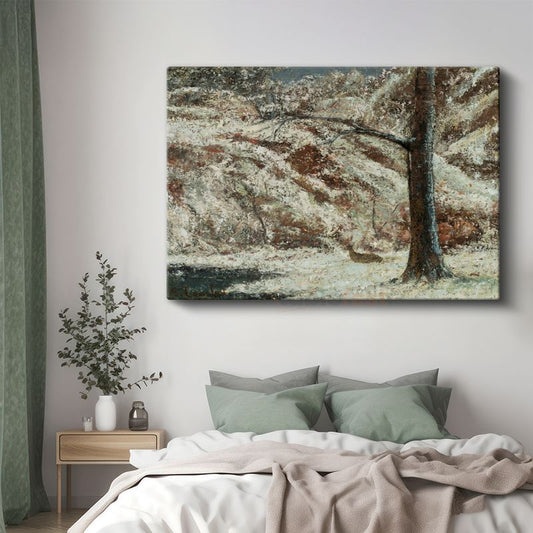 Gustave Courbet - Kış Ormanı Kanvas Tablo