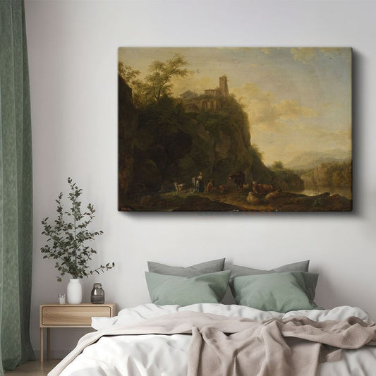 Claude Lorrain - Kayalıklarda Çoban Kanvas Tablo