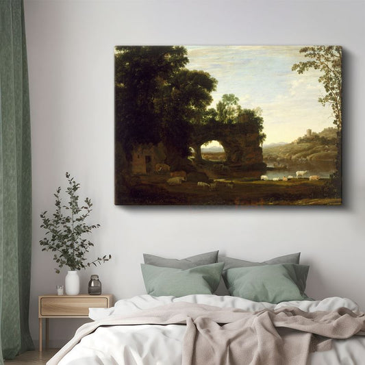Claude Lorrain - Pastoral Manzara Kanvas Tablo