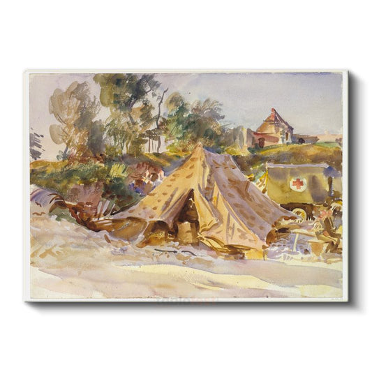 John Singer Sargent - Savaş Kampı Kanvas Tablo