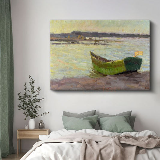Claude Monet - Yeşil Tekne Manzarası Kanvas Tablo