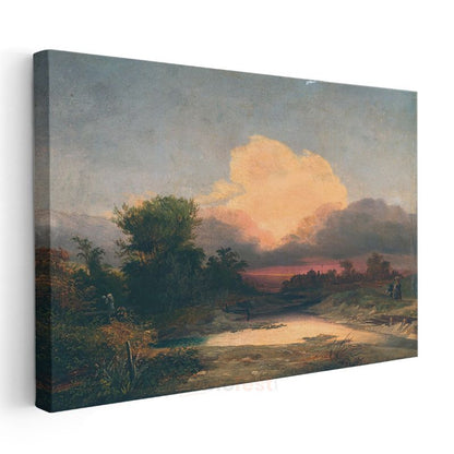 Thomas Cole - Günbatımı Manzarası Kanvas Tablo