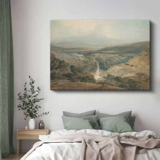 J.M.W. Turner - Vadideki Şelale Manzarası Kanvas Tablo