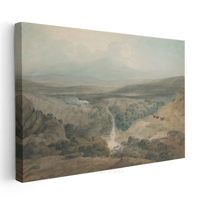 J.M.W. Turner - Vadideki Şelale Manzarası Kanvas Tablo