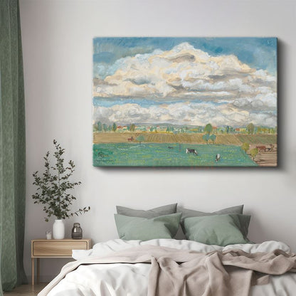 Camille Pissarro - Kırsal Manzara ve Bulutlar Kanvas Tablo