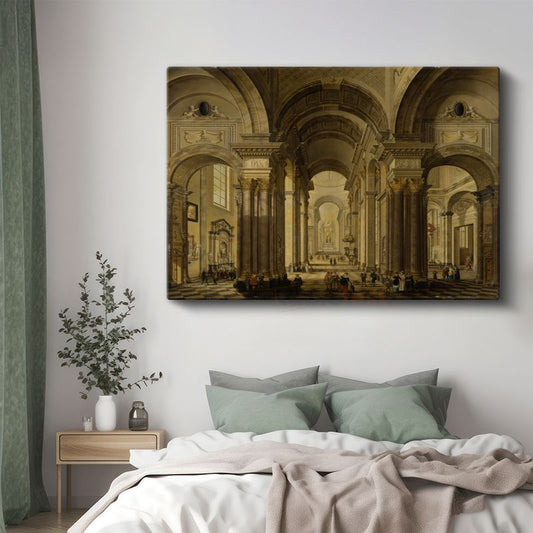 Giovanni Paolo Panini - Katedral İç Mekanı Kanvas Tablo