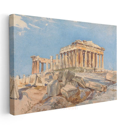Edward Dodwell - Parthenon Tapınağı Kanvas Tablo
