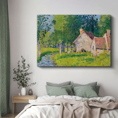 Camille Pissarro - Kır Evi Manzarası Kanvas Tablo