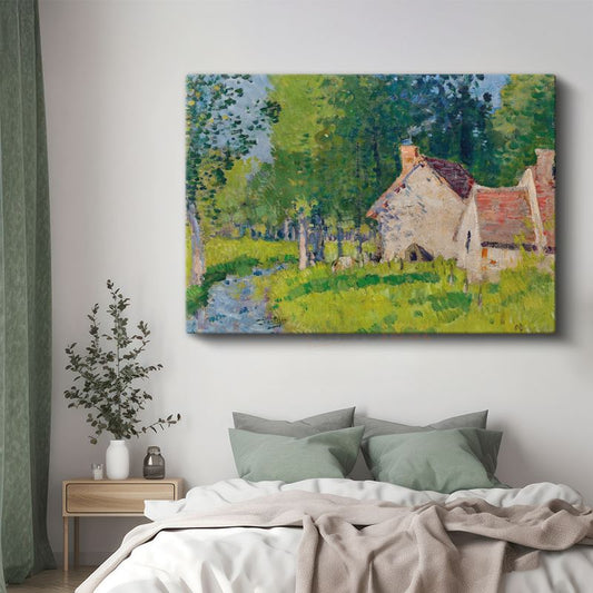 Camille Pissarro - Kır Evi Manzarası Kanvas Tablo