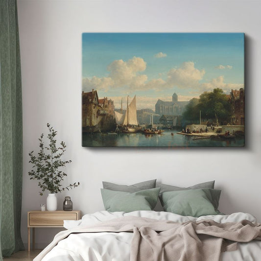 Johannes Vermeer - Hollanda Kanalı Kanvas Tablo
