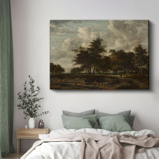 Jacob van Ruisdael - Ağaçlık Manzara Kanvas Tablo