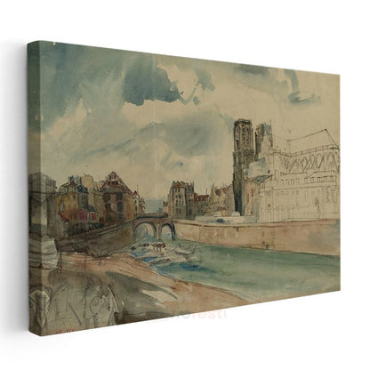 Johan Barthold Jongkind - Notre Dame Manzarası Kanvas Tablo