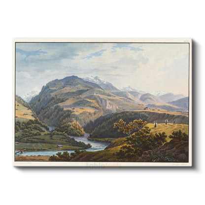 Caspar Wolf - Alp Vadisi Manzarası Kanvas Tablo