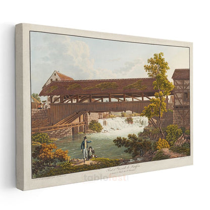 Carl Bleuler - Laufenburg Köprüsü Kanvas Tablo