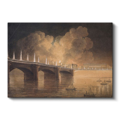 Joseph Mallord William Turner - Londra Köprüsü Gece Görünümü Kanvas Tablo