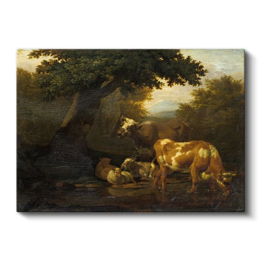 Aelbert Cuyp - Nehir Kenarında Sığırlar Kanvas Tablo