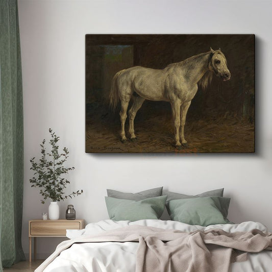 Rosa Bonheur - Beyaz At Kanvas Tablo