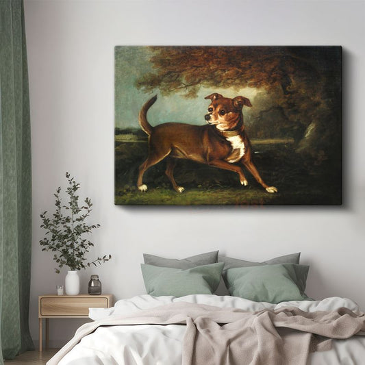 George Stubbs - Manzarada Köpek Portresi Kanvas Tablo
