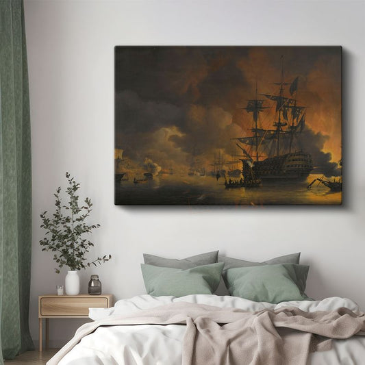 Joseph Mallord William Turner - Deniz Savaşı Kanvas Tablo