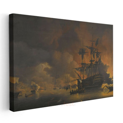 Joseph Mallord William Turner - Deniz Savaşı Kanvas Tablo