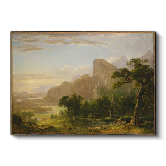 Albert Bierstadt - Vadideki Ağaçlar Kanvas Tablo
