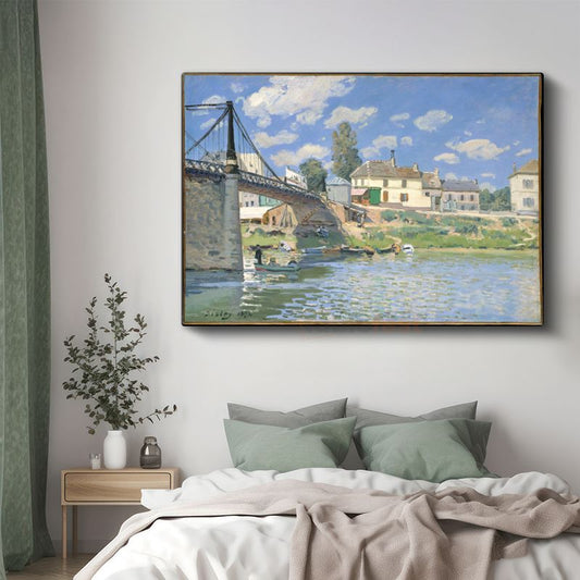Alfred Sisley - The Bridge at Villeneuve-la-Garenne Kanvas Tablo