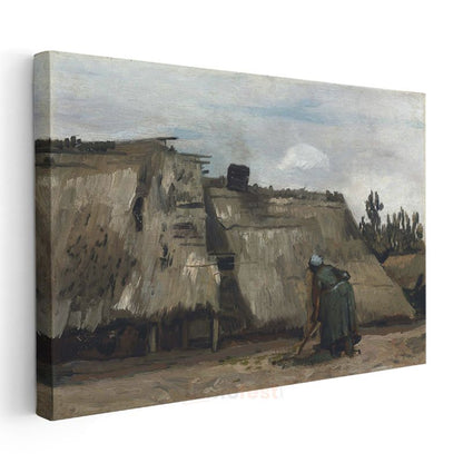 Vincent van Gogh - Saman Çatılı Kulübe Kanvas Tablo