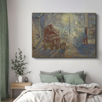 Vincent van Gogh - Akşam: Lambanın Işığında Kanvas Tablo