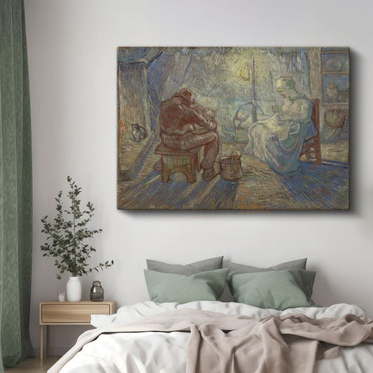 Vincent van Gogh - Akşam: Lambanın Işığında Kanvas Tablo