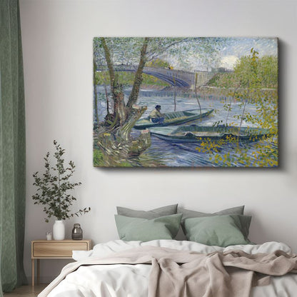 Vincent van Gogh - Seine Nehri Üzerinde Balıkçı Tekneleri Kanvas Tablo