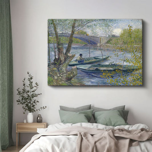 Vincent van Gogh - Seine Nehri Üzerinde Balıkçı Tekneleri Kanvas Tablo