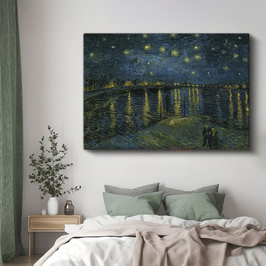 Vincent van Gogh - Rhône Üzerinde Yıldızlı Gece Kanvas Tablo