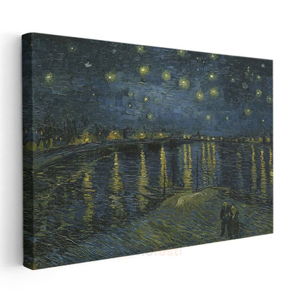 Vincent van Gogh - Rhône Üzerinde Yıldızlı Gece Kanvas Tablo