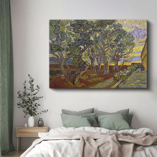 Vincent van Gogh - Hastane Bahçesindeki Ağaçlar Kanvas Tablo