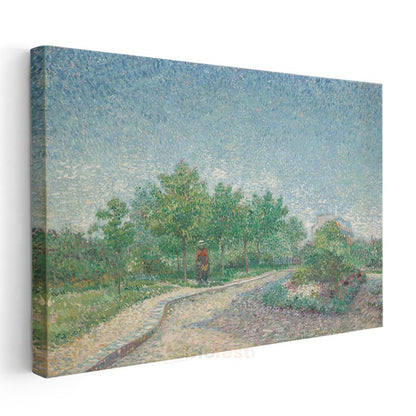 Vincent van Gogh - Ağaçlı Yol ve Figür Kanvas Tablo