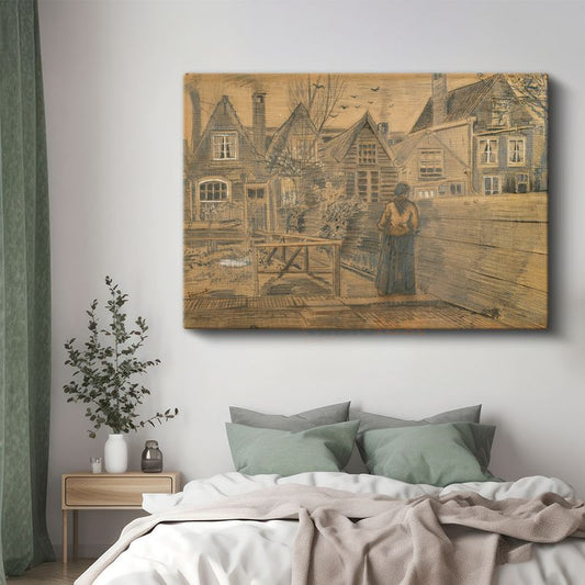 Vincent van Gogh - Antwerp'te Eski Evlerin Arka Bahçeleri Kanvas Tablo